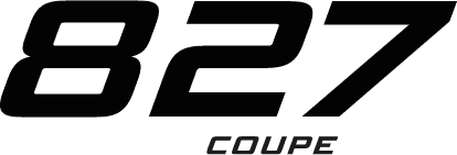 827 Coupe text logo